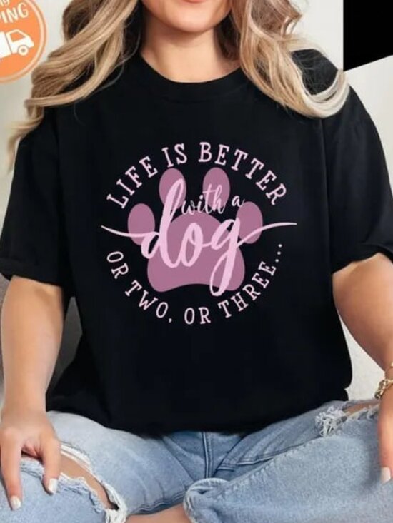 Tops - Graphic Dog Shirt, Cute Dog Lover Tee, Gift For Dog Lover